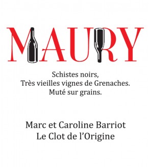 Le Maury rouge AOP - Clot de l'Origine - Marc et Caroline BARRIOT Maury